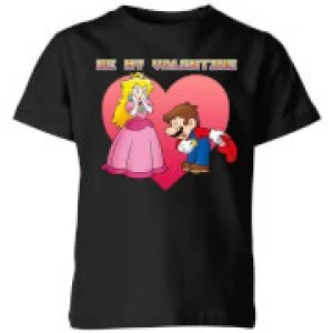 Nintendo Super Mario Be My Valentine Kid's T-Shirt - Black - 5-6 Years