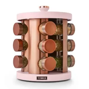 Tower Cavaletto 12 Jar Rotating Spice Rack - Pink