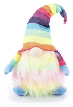 Premier 30cm Lit Sitting Rainbow Christmas Gnome