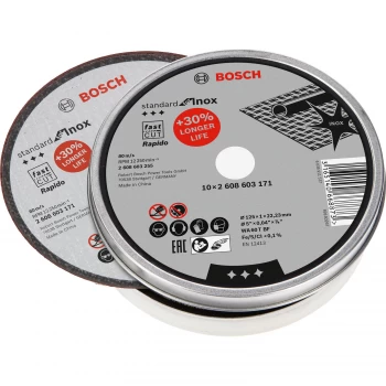 Bosch Accessories Rapido 2608603255 Cutting disc (straight) 125mm 22.23mm 10 pcs