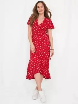 Joe Browns Francesca Frill Dress -Red, Red, Size 8, Women