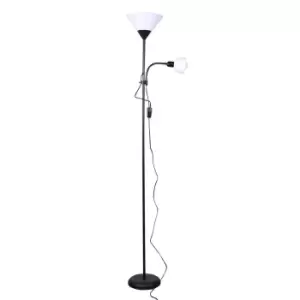 Lisa Floor Lamp 1xE27 with Reading Light 1xE14 Black