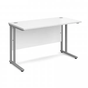 Maestro 25 SL Straight Desk 1200mm x 600mm - Silver Cantilever Frame