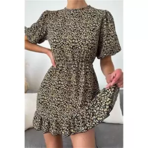 I Saw It First Yellow Woven Floral Puff Sleeve Button Front Midi Dress - Yellow