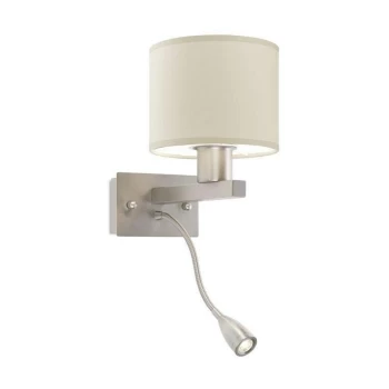 Leds-c4 Lighting - Leds-C4 Torino - LED 2 Light Indoor Wall Light Satin Nickel with Reading Lamp, E27