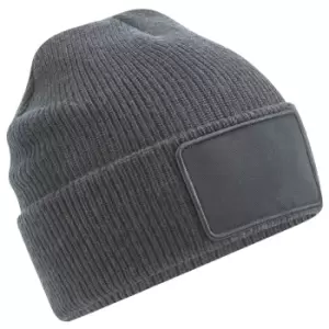 Beechfield Thinsulate Removable Patch Beanie (One Size) (Graphite Grey)