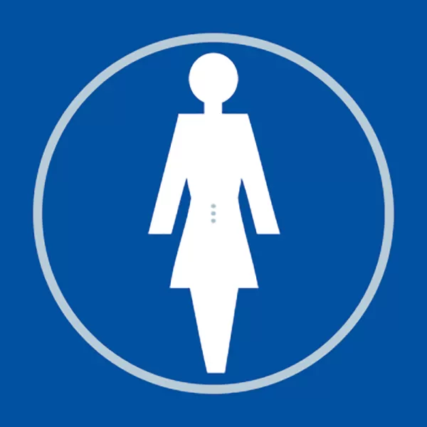 Ladies Toilet Blue Braille Sign