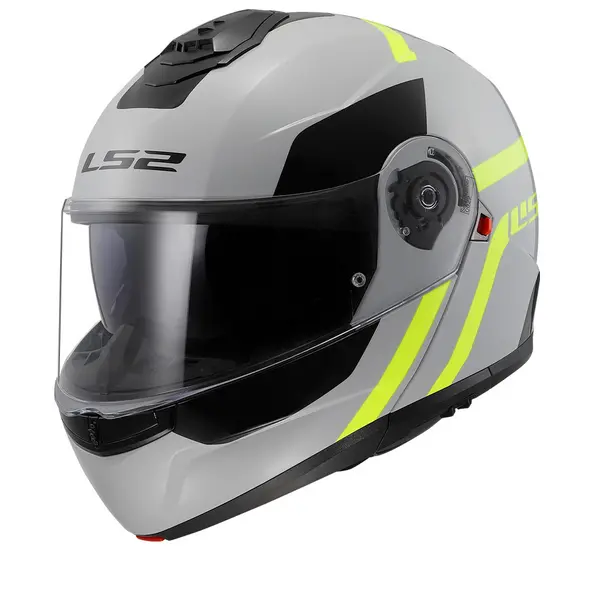 LS2 FF908 STROBE II AUTOX Grey H-V Yellow-06 Modular Helmet Size S