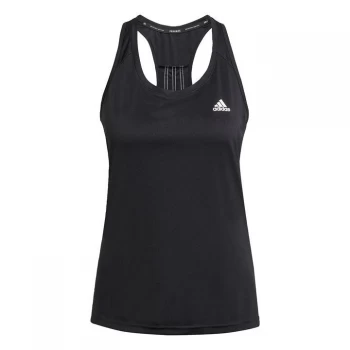 adidas Primeblue Designed 2 Move 3-Stripes Sport Tank Top - Black / White