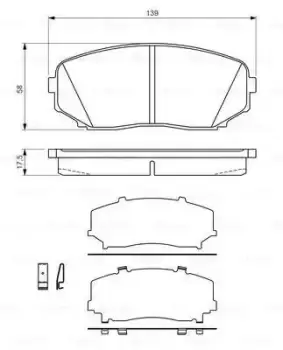 Bosch 0986494375 BP1283 Brake Pad Set Disc Brake Front Axle