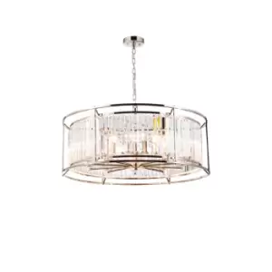 Guilford Ceiling Pendant, 10 Light E14, Polished Nickel, Clear