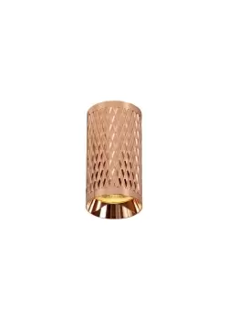 11cm Surface Mounted Ceiling Light, 1 x GU10, Rose Gold