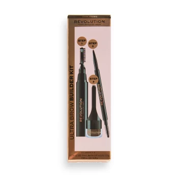 Revolution Beauty Ultra Brow Builder Kit (Various Shades) - Dark Brown