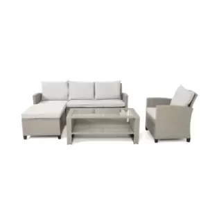 Out&out Original - out & out Stockholm Outdoor Chaise Lounge Set with Armchair- Rattan Garden Removable Cushions