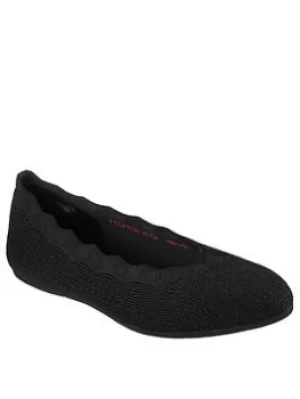 Skechers Cleo 2.0 Love Spell Ballerina, Black, Size 4, Women