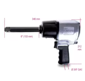 Beta Tools 1298DAL 3/4" Drive Reversible Air Impact Wrench 6" Anvil 019280023