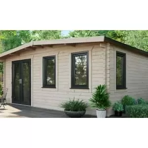 Power Sheds 16 x 18ft Left Hand Door Apex Chalet Log Cabin