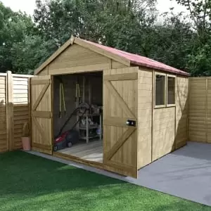 Forest Garden Timberdale 10 x 8ft Double Door Apex Shed with Assembly