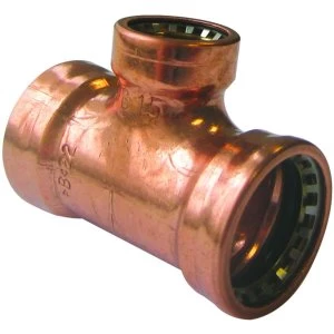 Wickes Copper Pushfit Reducing Tee - 22 x 22 x 15mm