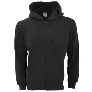 SG Mens Plain Full Zip Hooded Sweatshirt (S) (Black)