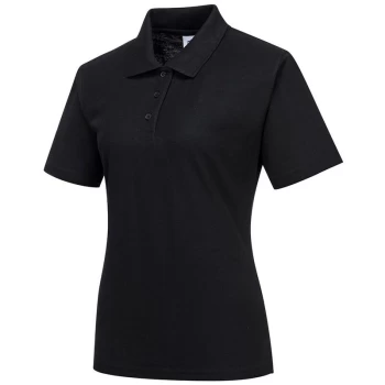 Portwest - B209BKRM - sz M Naples Ladies Polo Shirt Workwear - Black