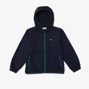 Lacoste Boys' Heritage Graphic Crocodile Design Light Zippered Jacket Size 12 yrs Navy Blue / Green