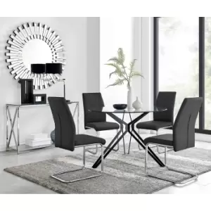 Furniture Box Cascina Dining Table and 4 Black Lorenzo Chairs