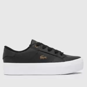 Lacoste Black Ziane Platform Leather Trainers