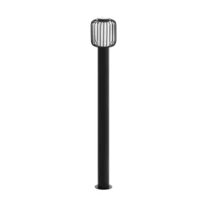 IP44 Outdoor Bollard Light Black Zinc Plated Steel 1 x 28W E27 Bulb Post