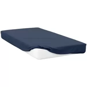 Belledorm 200 Thread Count Egyptian Cotton Fitted Sheet (Kingsize) (Navy) - Navy