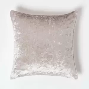 Homescapes - Cream Luxury Crushed Velvet Cushion Cover, 45 x 45cm - Natural