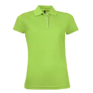 SOLS Womens/Ladies Performer Short Sleeve Pique Polo Shirt (M) (Apple Green)