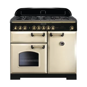 Rangemaster 115550 CDL100DFFCR-B Classic Deluxe 100cm Dual Fuel Range Cooker Cream-B