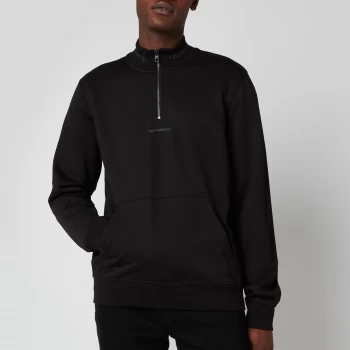 Calvin Klein Jeans Mens Organic Cotton Mockneck Sweatshirt - Black - XL