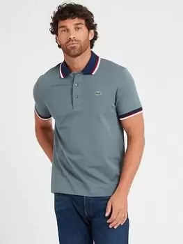 Lacoste Tipped Collar Polo Shirt - Blue Size S, Men