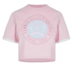 Ellesse Womens Classic Embroidered Crop Top - Pink