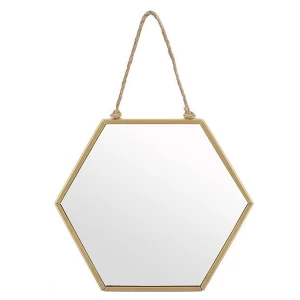 Small Gold Geometric Mirror