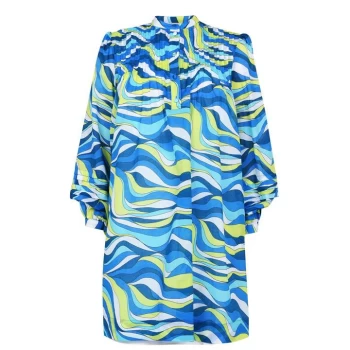 Michael Kors Long Sleeve Swirl Mini Dress - Brt Limeade 321