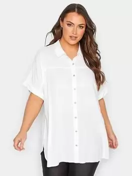 Yours Short Sleeve Shirt White, Size 20, Women