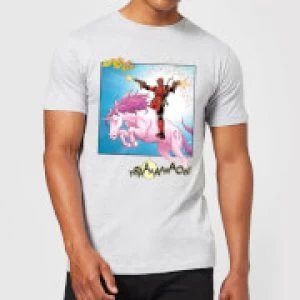 Marvel Deadpool Unicorn Battle Mens T-Shirt - Grey - S