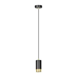 Fumiko Black/Gold Slim Pendant Ceiling Light 1x GU10