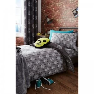 Skulls Grey Reversible Duvet Set