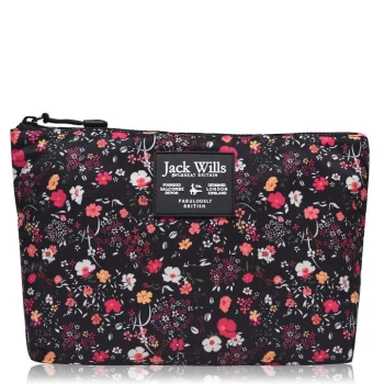 Jack Wills Hayle Large Pouch Bag - Black Floral