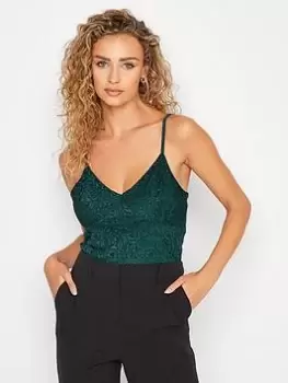 Long Tall Sally Lace Bodysuit - Dark Green, Size 14, Women