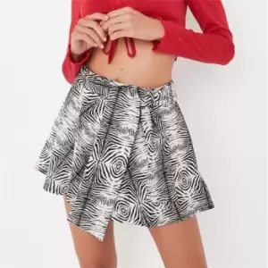 Missguided Printed Floaty Shorts - Cream