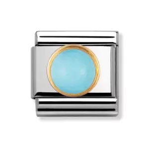 Nomination Classic Gold & Turquoise December Birthstone Round Charm