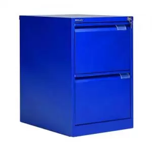 Bisley 2 Drawer Filing Cabinet Lockable 470x622x711mm Blue BS2EBlue