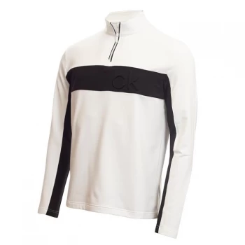 Calvin Klein Golf Logo Zip Top - White/Black