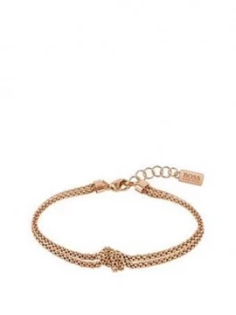 Boss Rosette Gold Plated Stainless Steel Mesh Knot Bracelet