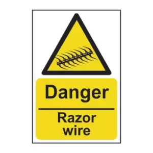 Danger Razor Wire - Sav (200 x 300mm)